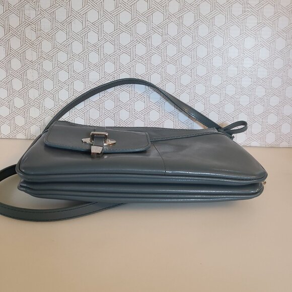 Vintage Nine West Sage Blue Crossbody Bag with Straps - Picture 9 of 12